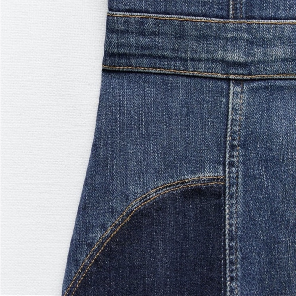 Zara Blue Denim Strapless Dress - Picture 16 of 16